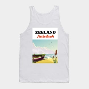 Zeeland Netherlands Rowing boat travel poster Tank Top